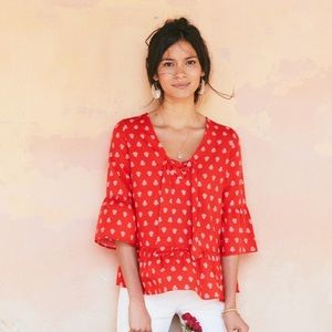 Sézane Anita floral blouse DOEN style